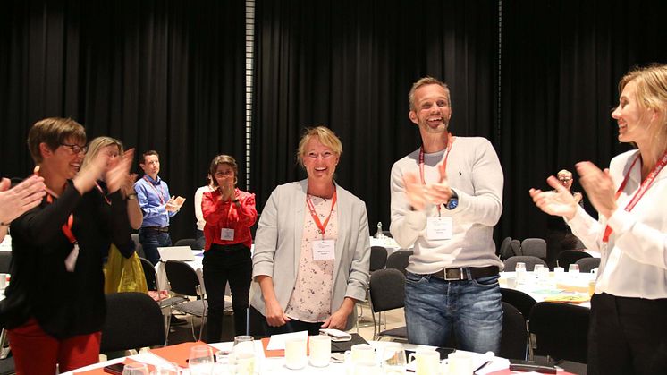 Marte Kvittum Tangen ble valgt som ny leder ved akklamasjon. Foto: Vilde Baugstø