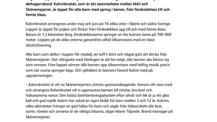 Snart dags för Kalvinknatet – Barnens stora idrottshändelse