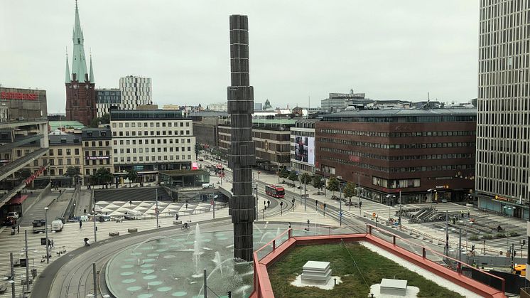 Utsikt från kontorslokalerna i Sergelhuset