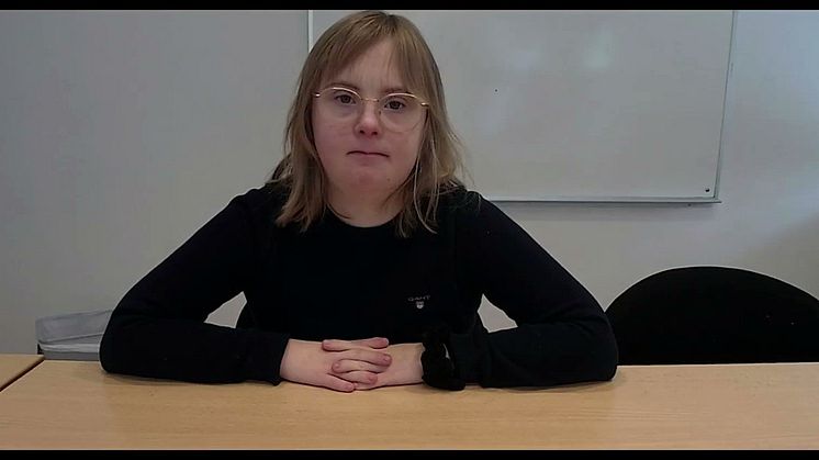 Malin Andersson talar på FN:s konferens inför World Downs Syndrome Day