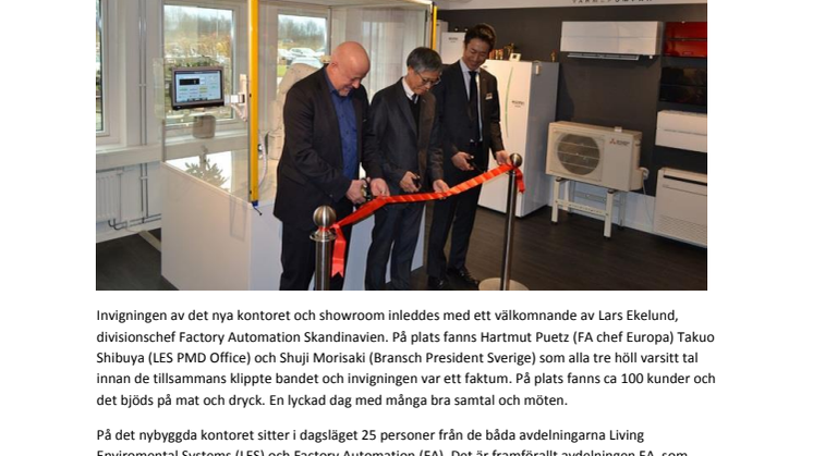 Invigning av nya lokaler för Mitsubishi Electric Lund