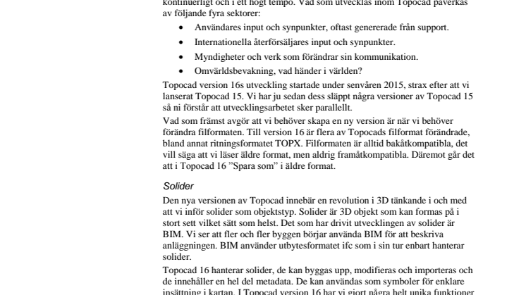 Lansering av Topocad 16