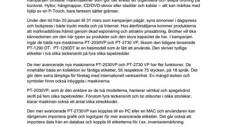 Billigare ordning på kontoret med ny kampanj från Brother 