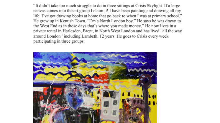 20 homeless artists hold art exhibition in London