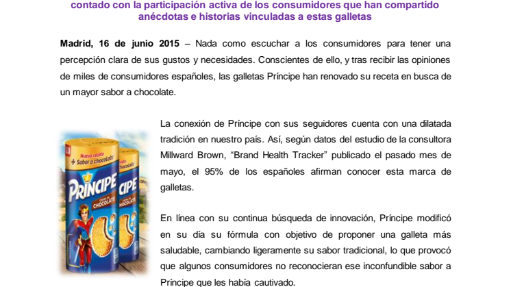 Príncipe mejora la receta de sus galletas para “reconquistar” a los consumidores