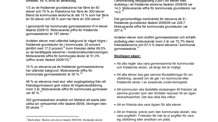 Fakta om friskolor
