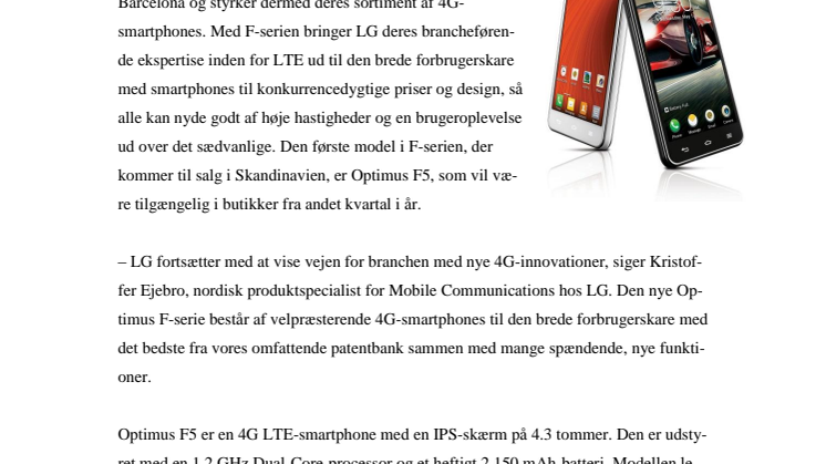 LG OPTIMUS F5 – EN 4G-TELEFON TIL DET BREDE PUBLIKUM
