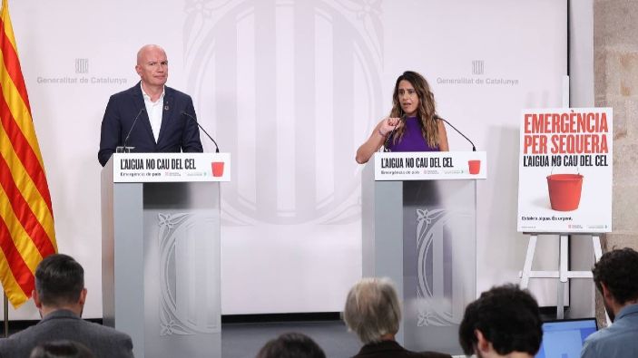 Pressekonferenz des Ministers für Klimaschutz, Ernährung und ländliche Agenda, David Mascort, und der Regierungssprecherin Patricia Plaja am 21.11.2023