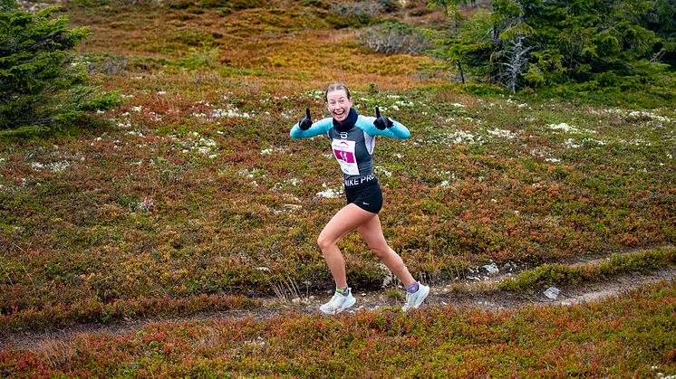Vinner i 13 km terrengløp under Trysilrypa ble Liv Tone Heramb fra Risberget IL. Foto: Ola Matsson