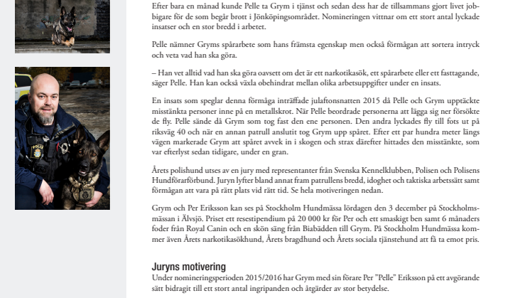 Årets polishund 2016 är Grym!