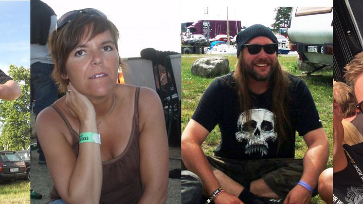 25 år i rad på Sweden Rock Festival! Från vänster: Stefan, My, Henrik och Petri