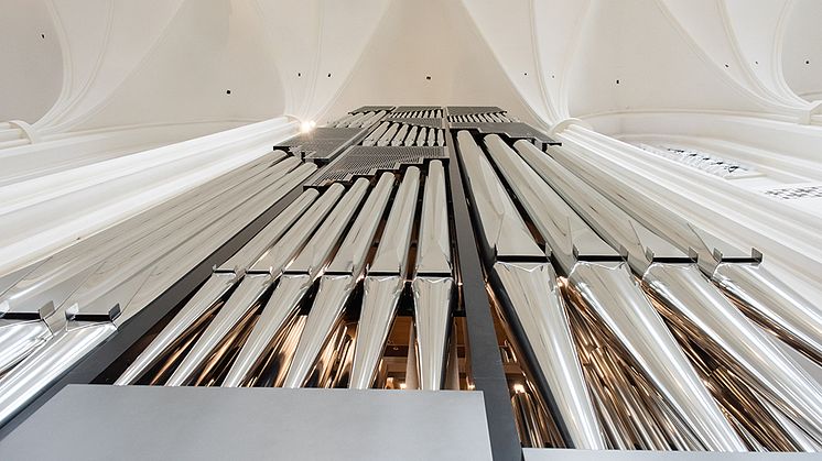 Nya orgeln i S:t Petri kyrka. Foto: Jens C. Hilner/Svenska kyrkan