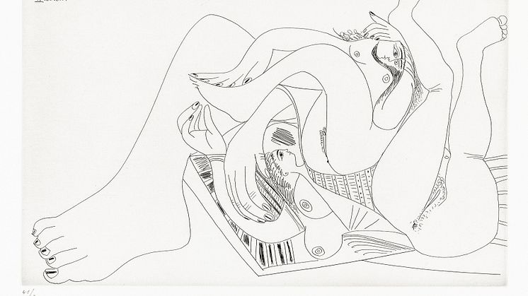 Pablo Picasso: 18. august 1968. Streketsning på papir. © Succession Pablo Picasso / BONO 2019 Foto: Nasjonalmuseet for kunst, arkitektur og design