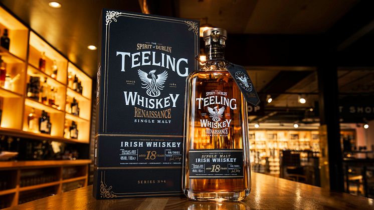 Teeling Renaissance Series 4 Single Malt Whiskey Pineau des Charentes Cask 18 Years Old, prisbelönt irländsk whiskey i perfekt harmoni med franska starkvinsfat.