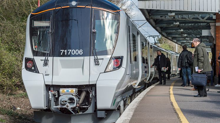 New Moorgate train at Hertford North station on launch day 25.03.19