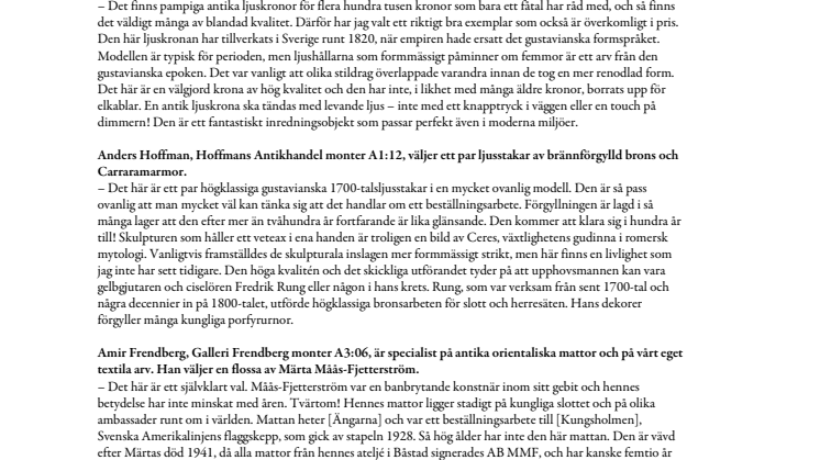 Antikhandlarnas lyxiga mässfavoriter