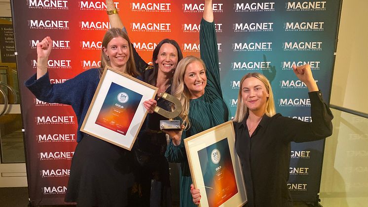 Charlotte Resare, Hanna Carlsson, Emma Blixt och Regina Lindstedt på Circle K HR- respektive Kommunikationsavdelning