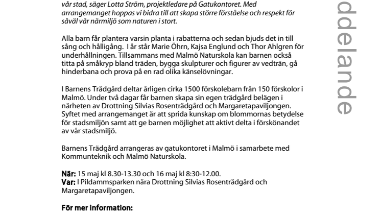 Barnens Trädgård i Pildammsparken pryds med orientaliska blommor