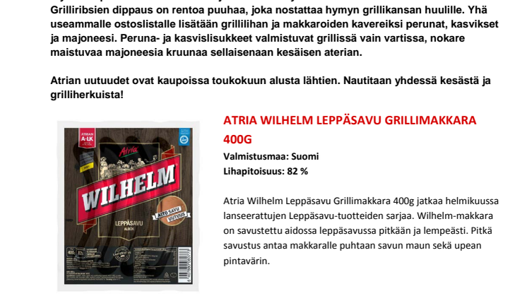 Atrian uutuuksia grillauskesään 2015