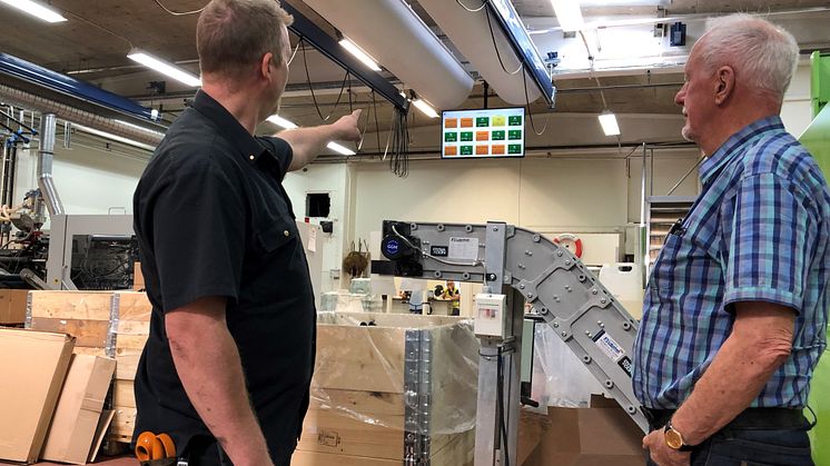 Digitala beslutstavlor hos Fristad plast