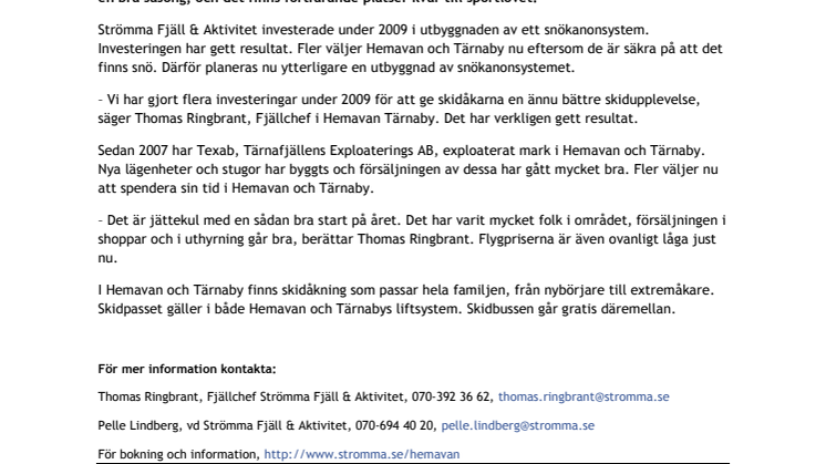Rekordstart i Hemavan och Tärnaby