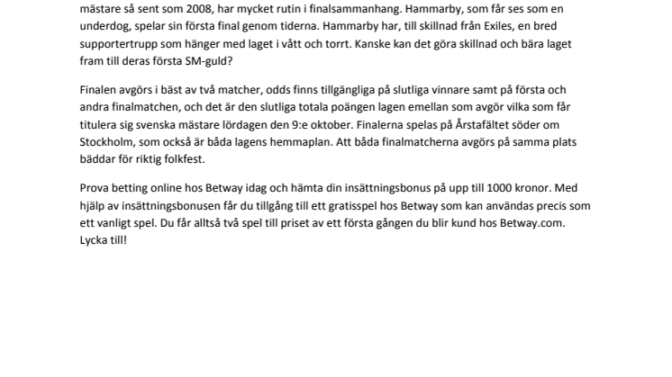 Odds på SM-finalen i rugby hos Betway