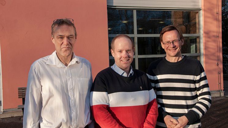 Härmösands kommundirektör Lars Liljedahl, kommunstyrelsens ordförande Andreas Sjölander (S) och Mittuniversitetets rektor Anders Fällström.