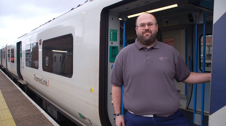 Dave Jones - The Great British Railway Adventure boarding train