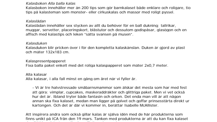 ICA i unikt designsamarbete - Enklare att fixa bästa barnkalaset