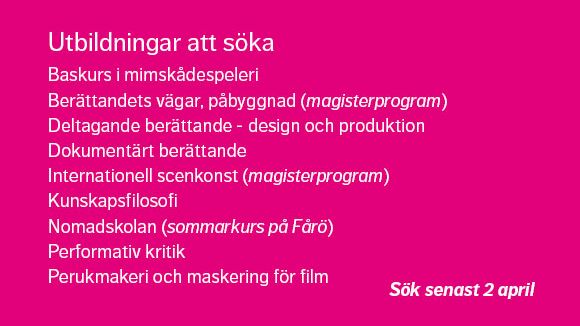 ​Sök sommarens/höstens kurser och program på StDH