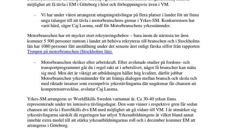 Alex från Danderyd tävlar i Yrkes-SM