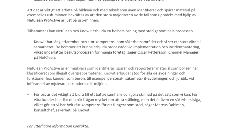 Knowit i samarbete med NetClean mot spridning av barnpornografi
