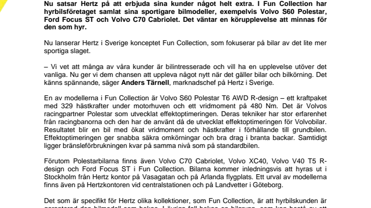 Volvo S60 Polestar i Hertz Fun Collection