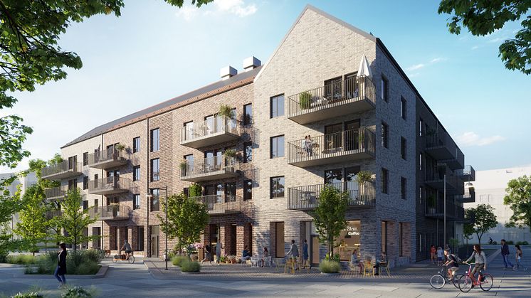 Familjebostäders hus vid Selma Lagerlöfs Torg