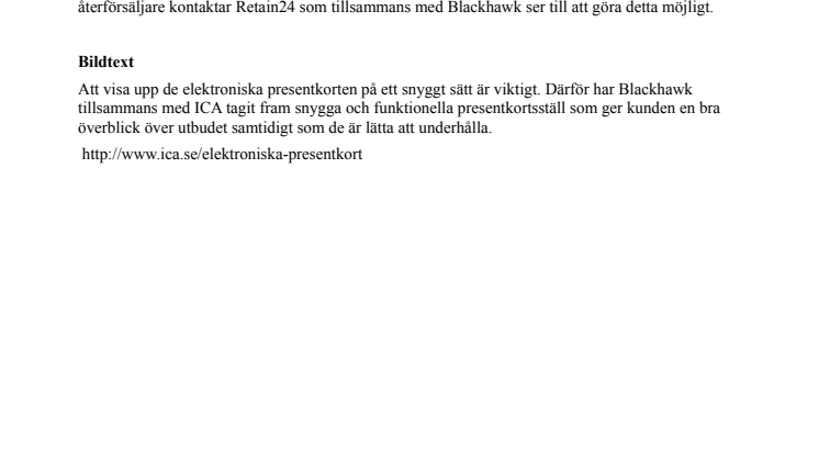 Elektroniska presentkort nu också i ICAs butiker i hela landet