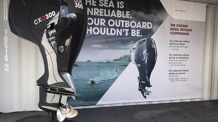 Cox Powertrain's CXO300 model at Hutchwilco New Zealand Boat Show, Auckland