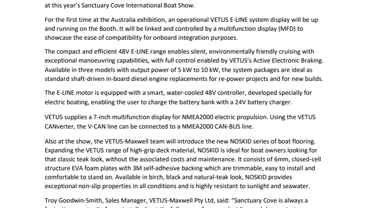 17 May 2022 - VETUS-Maxwell Demonstrates E-LINE Electric Propulsion System at Sanctuary Cove.pdf