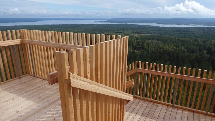 Bild från det nya utsiktstornet i Siljansnäs. Foto: naturum Dalarna