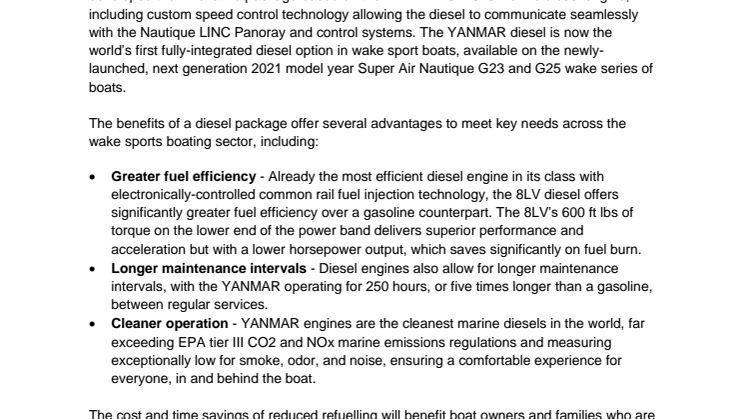 YANMAR and Mastry Join with Nautique