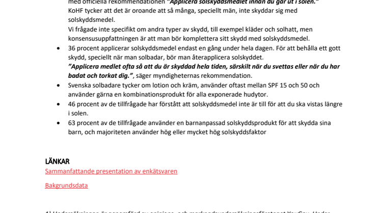 Så här använder svenskar solskyddsmedel 