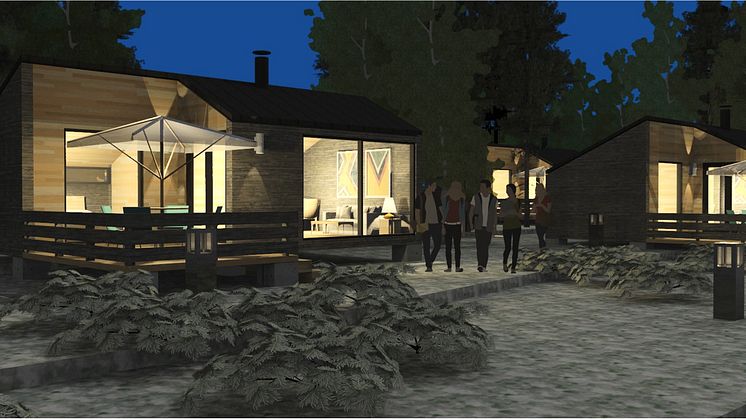 Förstudien om en ny camping på Smitingen skissar en exklusiv - men för den skull inte lyxig - anläggning.