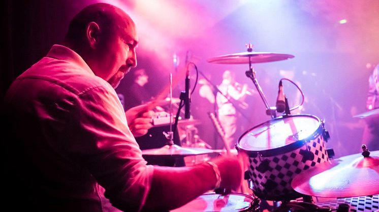 Colin on the drums.
