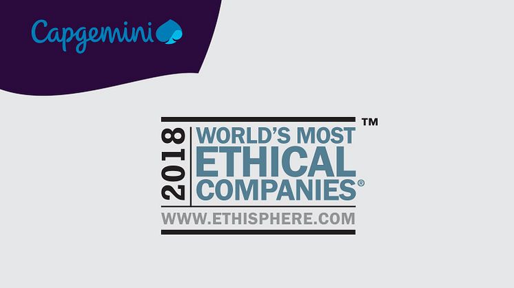 Capgemini utnämnd till ett av 2018 World’s Most Ethical Companies® av the Ethisphere Institute för sjätte året i rad