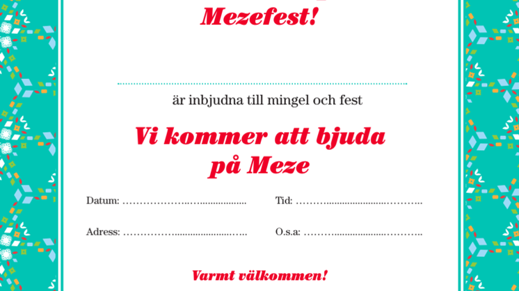Inbjudan till Mezefest! Ladda ner, printa ut & bjud hem! 