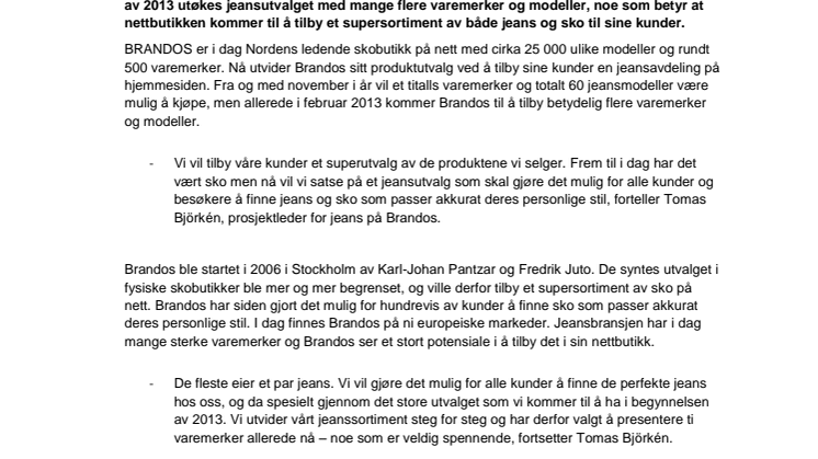 Nordens ledende skobutikk på nett satser på jeans