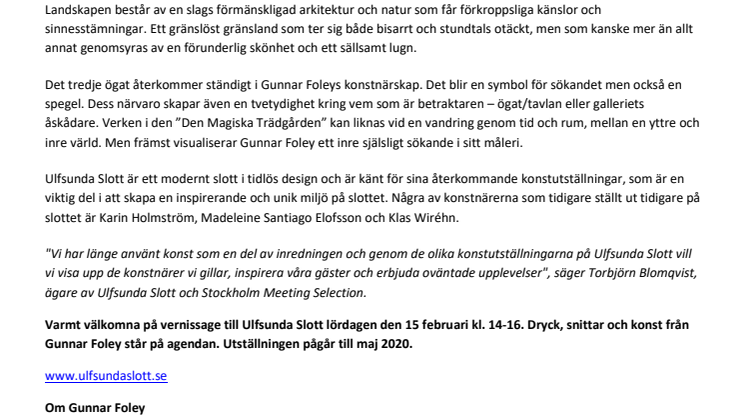 Vernissage på Galleri Ulfsunda – Den Magiska Trädgården av Gunnar Foley