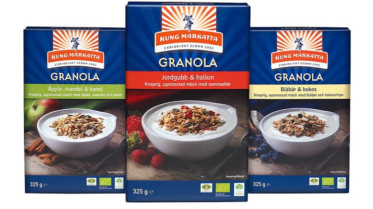 Ekologisk Granola från Kung Markatta lanseras i tre smaker – vilken blir din favorit?