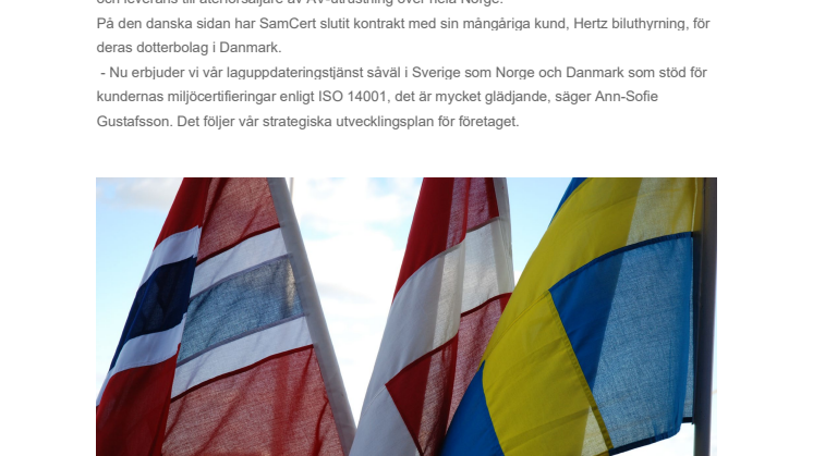 SamCert expanderar i Norge och Danmark