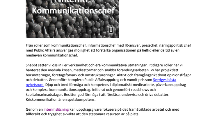 Interim Kommunikationschef – handlingskraftig med gedigen erfarenhet