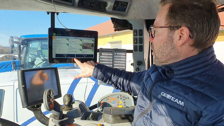 AKV Langholts 120 kartoffelavlere benytter præcisions- og gradueringssoftwaren Trimble Farmer Core til at udføre deres opgaver på markerne. Foto: PR.